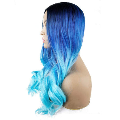 Blue Ocean Wave Long Big Wave Synthetic Heat Resistant Wig 24" | Wig Cap Included | Free Shipping