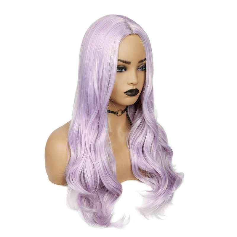 Light Lilac Purple Wavy Heat Resistant 26" | Trendy Wigs | Synthetic Top Quality Heat Resistant Fiber | Human Hair Feel