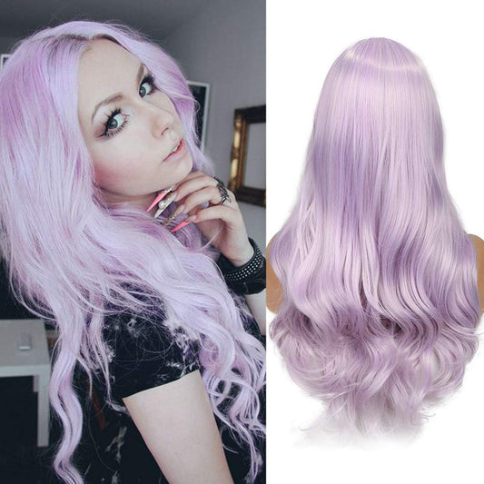 Light Lilac Purple Wavy Heat Resistant 26" | Trendy Wigs | Synthetic Top Quality Heat Resistant Fiber | Human Hair Feel