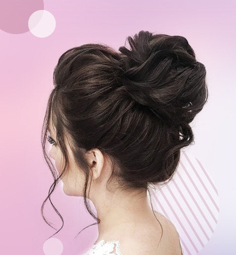 100% Brazilian Human Hair Curly Messy Bun Chignon Extensions Scrunchy Updo Hairpiece