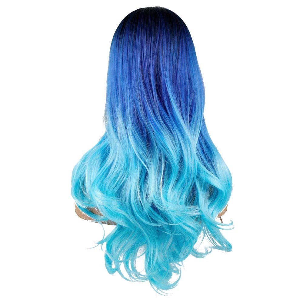 Blue Ocean Wave Long Big Wave Synthetic Heat Resistant Wig 24" | Wig Cap Included | Free Shipping