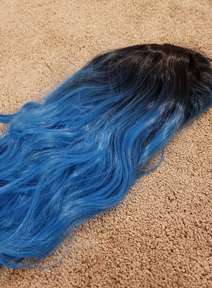 Blue Ocean Wave Long Big Wave Synthetic Heat Resistant Wig 24" | Wig Cap Included | Free Shipping