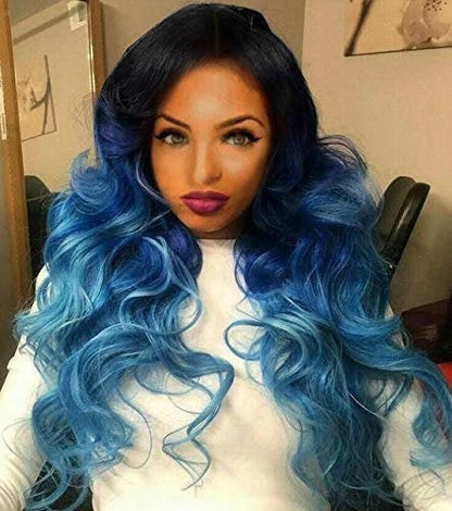 Blue Ocean Wave Long Big Wave Synthetic Heat Resistant Wig 24" | Wig Cap Included | Free Shipping