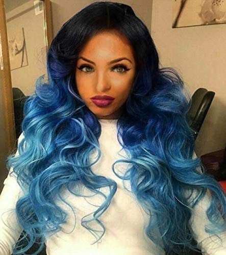 Blue Ocean Wave Long Big Wave Synthetic Heat Resistant Wig 24" | Wig Cap Included | Free Shipping