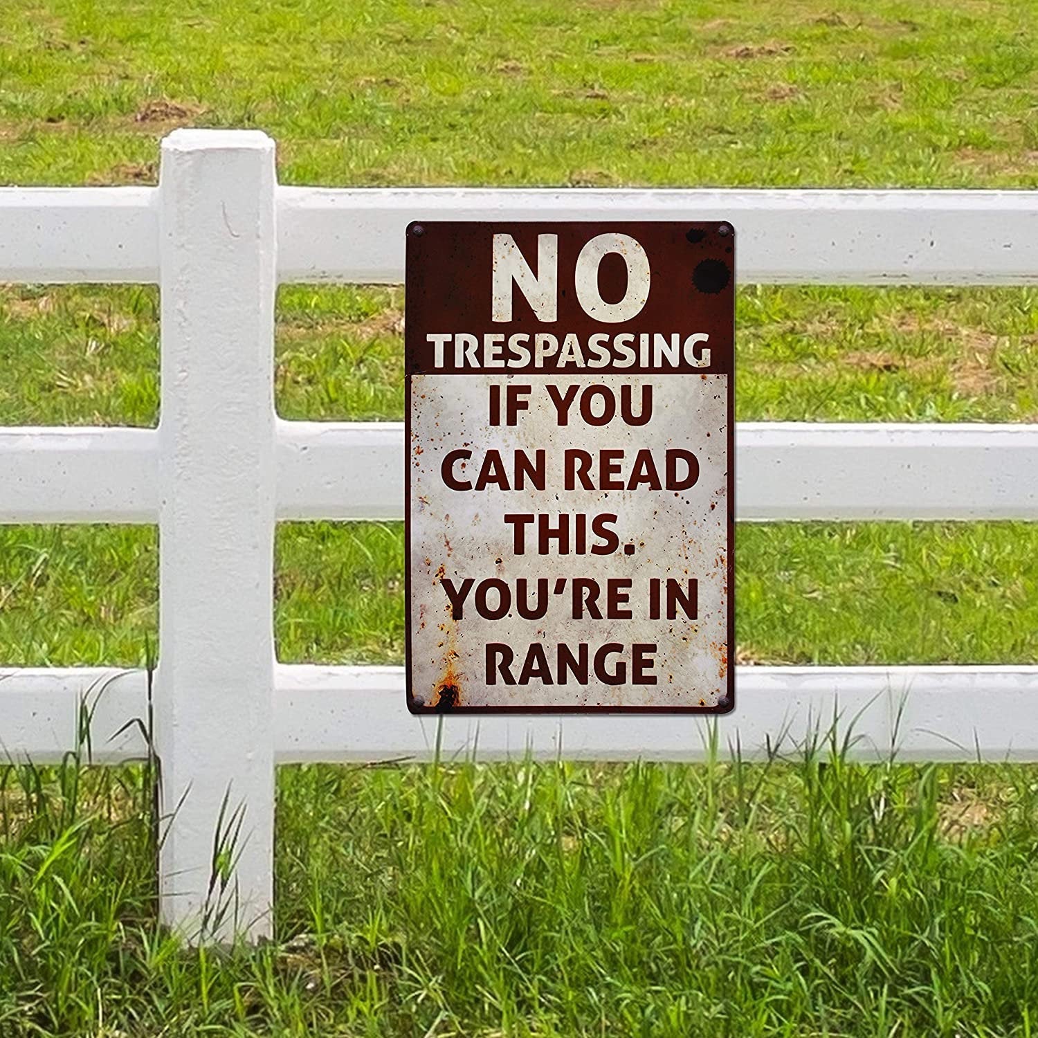 Retro Fashion Chic Funny Metal Tin Sign No Trespassing We're Tired of Hiding The Bodies