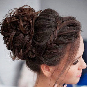 100% Brazilian Human Hair Curly Messy Bun Chignon Extensions Scrunchy Updo Hairpiece