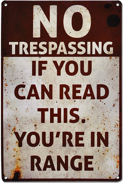 Retro Fashion Chic Funny Metal Tin Sign No Trespassing We're Tired of Hiding The Bodies