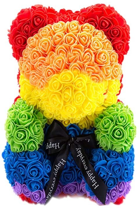 Eternal Love Rose Bear Valentine Day Romantic Lover Gift Red, Purple or Rainbow Bear Available for IMMEDIATE SHIPMENT Limited Supply