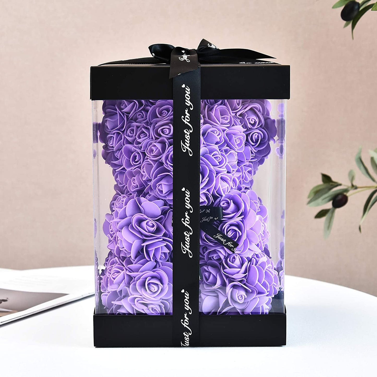 Eternal Love Rose Bear Valentine Day Romantic Lover Gift Red, Purple or Rainbow Bear Available for IMMEDIATE SHIPMENT Limited Supply