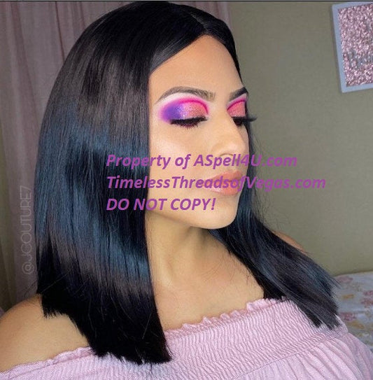 Top Quality Black Bob Quick Straight No Bangs Synthetic Wig High Temperature Heat Resistant 150% Density 14" +/-  Top Selling Ready To Ship