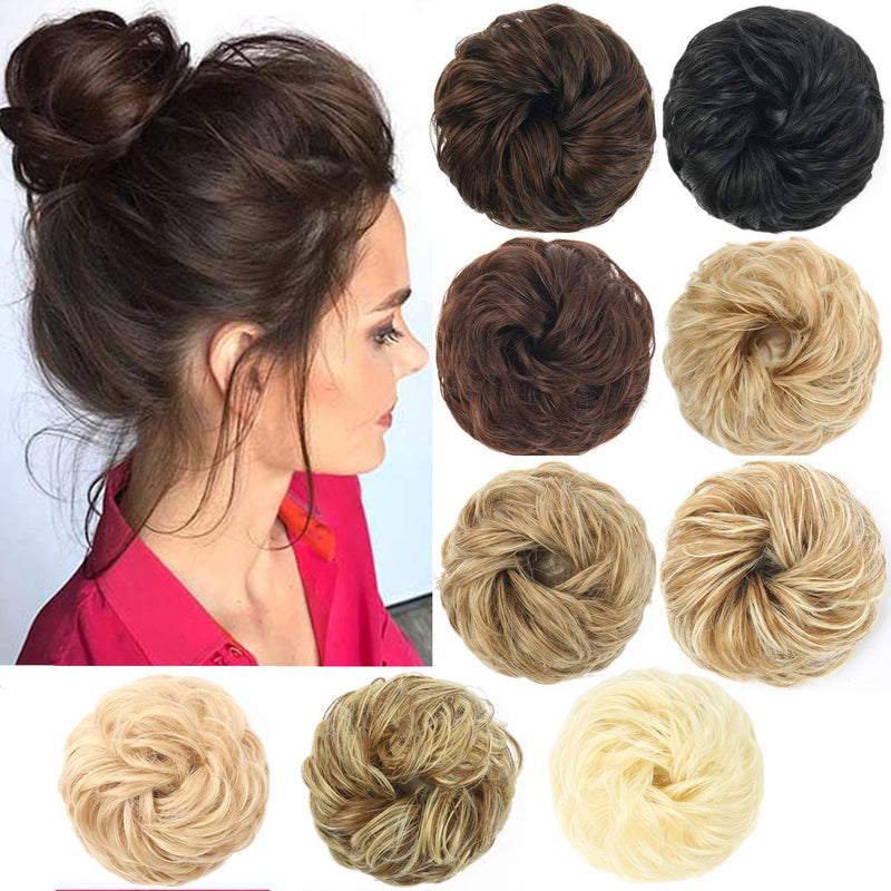Donut Curly Wavy Messy Bun Chignon Extensions Scrunchy Updo Hairpiece Synthetic Chigo Ponytail Choice of 9 Colors to Match Your Hair Color