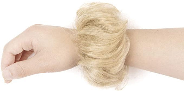 100% Brazilian Human Hair Curly Messy Bun Chignon Extensions Scrunchy Updo Hairpiece