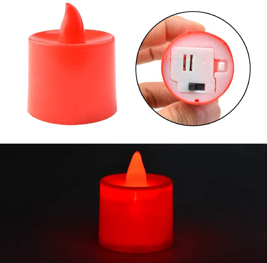 24 LED Tea Light Candles Realistic Flameless Tealight Candle and 1000 Pcs Artificial Dark Red Silk Rose Petals, Ideal for Valentine&#39;s Day