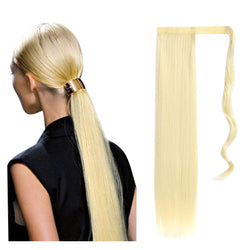 30-Second Dream Ponytail Extension(Straight) Long Straight Ponytail Wrap Around 22" Synthetic Hair Extension #613 Blonde