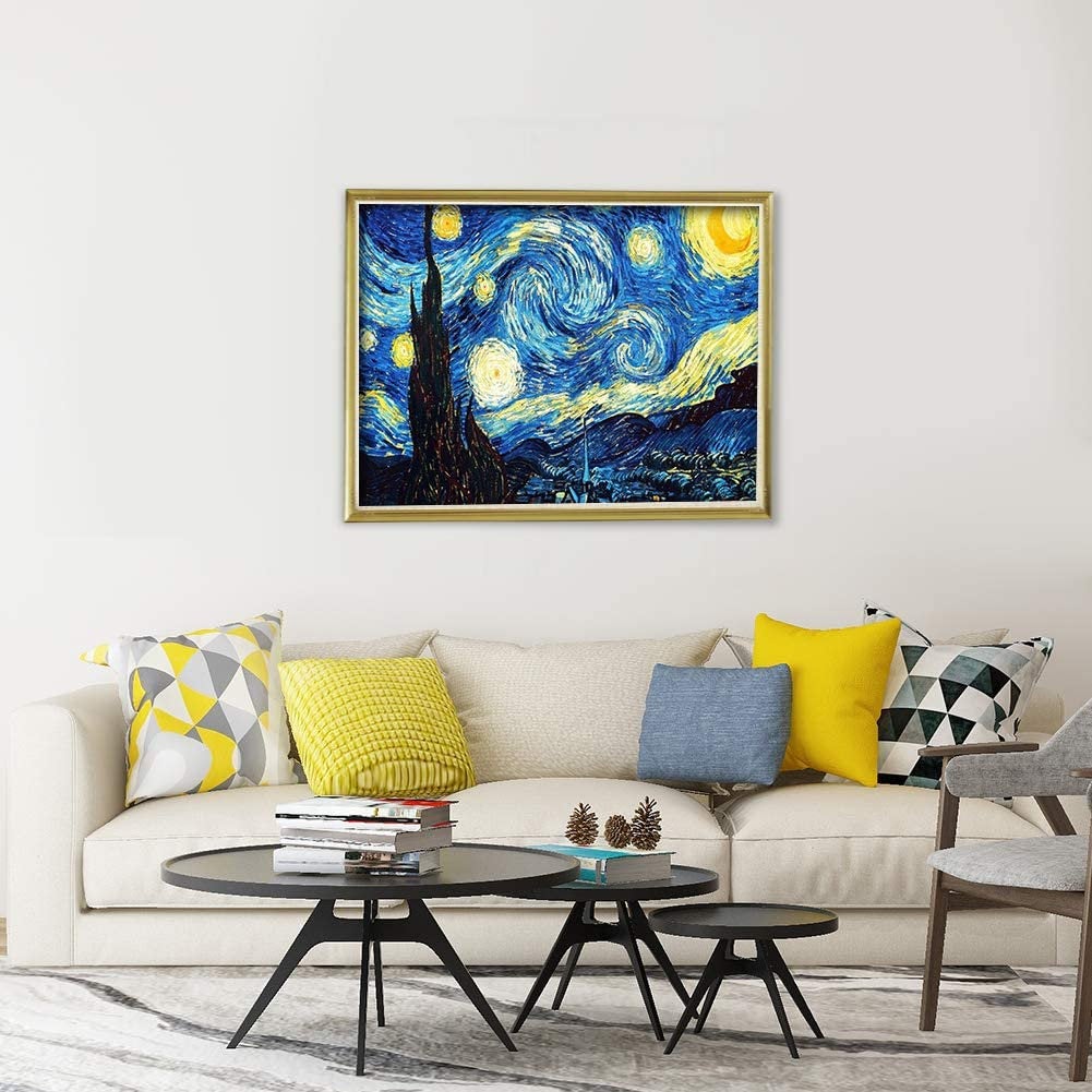 Starry Night Over the Rhône (1888) - Set of 2 | 20 x 16&quot; | DIY 5D Diamond Art Full Drill Embroidery Painting Kit | Home Wall Art Décor