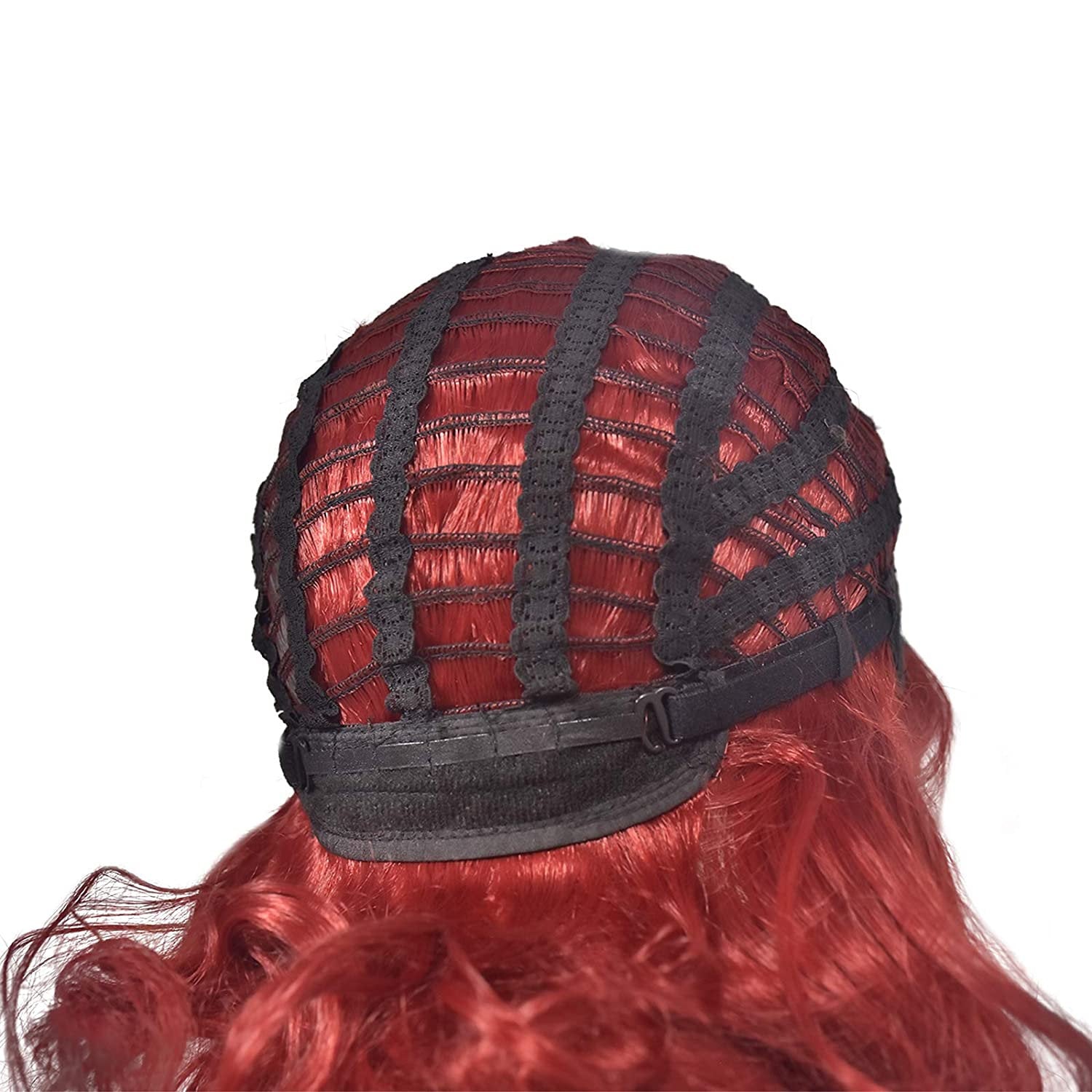 Wine Red Shoulder Length Bob Full Wig with Bangs | Synthetic Top Quality Heat Resistant Fiber | Human Hair Feel