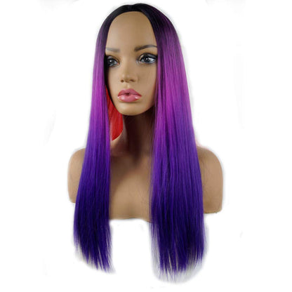 Andromeda | Trendy Five Color Rainbow | Unicorn | Mermaid | Straight Synthetic | Heat Resistant | Daily Wear | Cosplay Fashion Party Wig 26"
