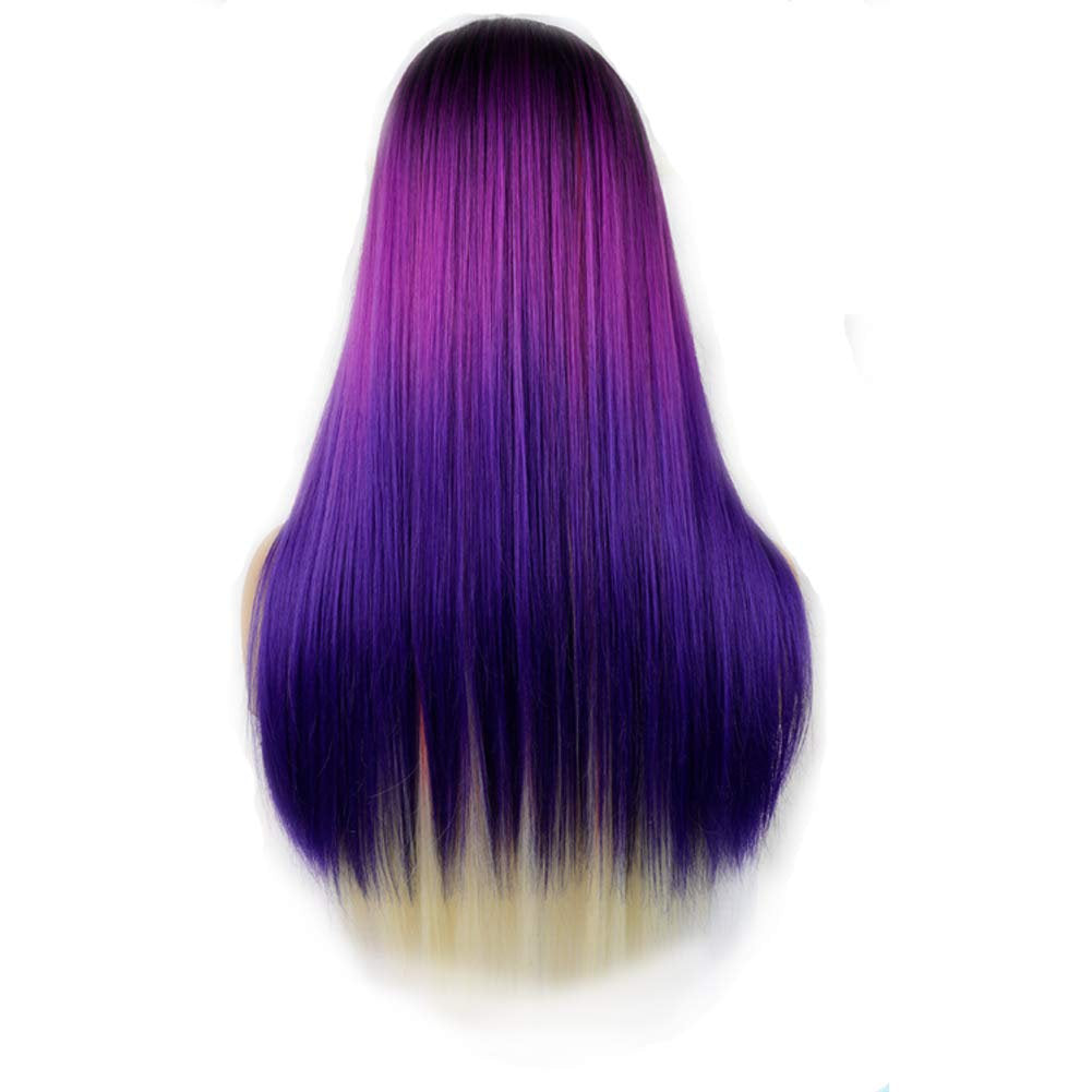 Andromeda | Trendy Five Color Rainbow | Unicorn | Mermaid | Straight Synthetic | Heat Resistant | Daily Wear | Cosplay Fashion Party Wig 26"