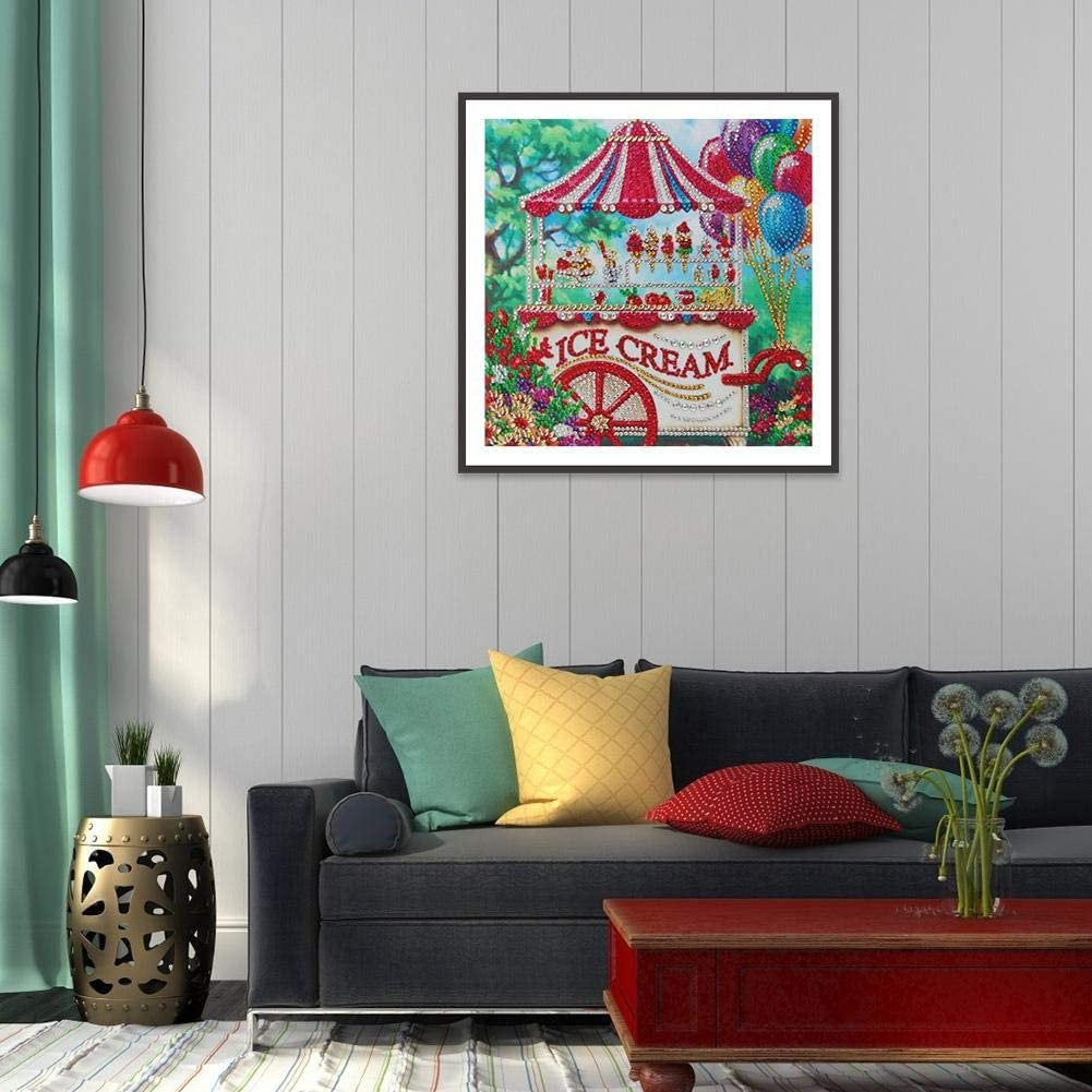 DIY 5D Diamond Art Full Drill Embroidery Painting Kit | Home Wall Art Décor | Colorful Ice Cream | 11.8×11.8&quot; | The Perfect Relaxation Gift