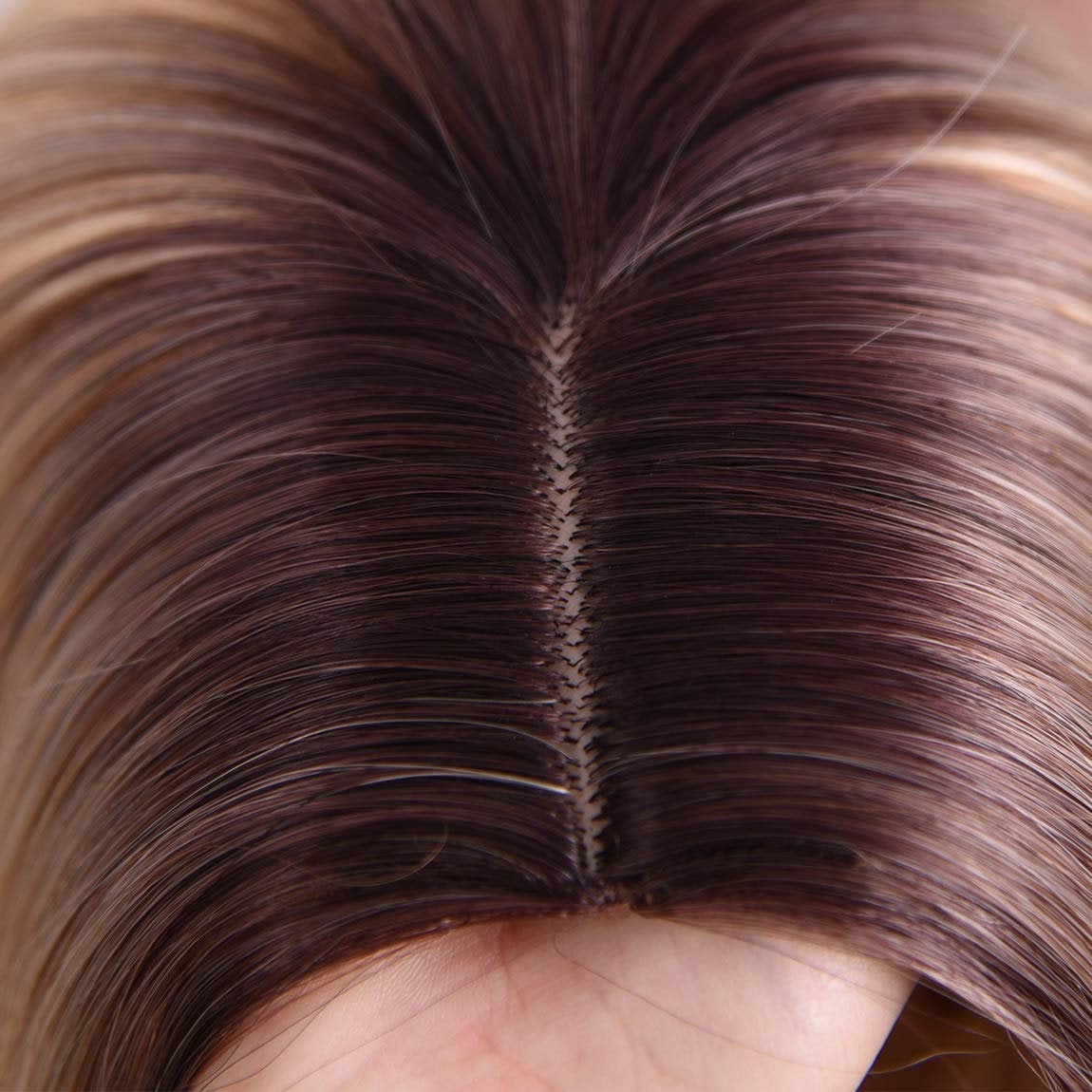 14” Two tone Ombre Ash Blonde Long Bob Synthetic Hair Wig | Top Quality Heat Resistant Fiber | Human Hair Feel | Delivery 3 to 5 Days