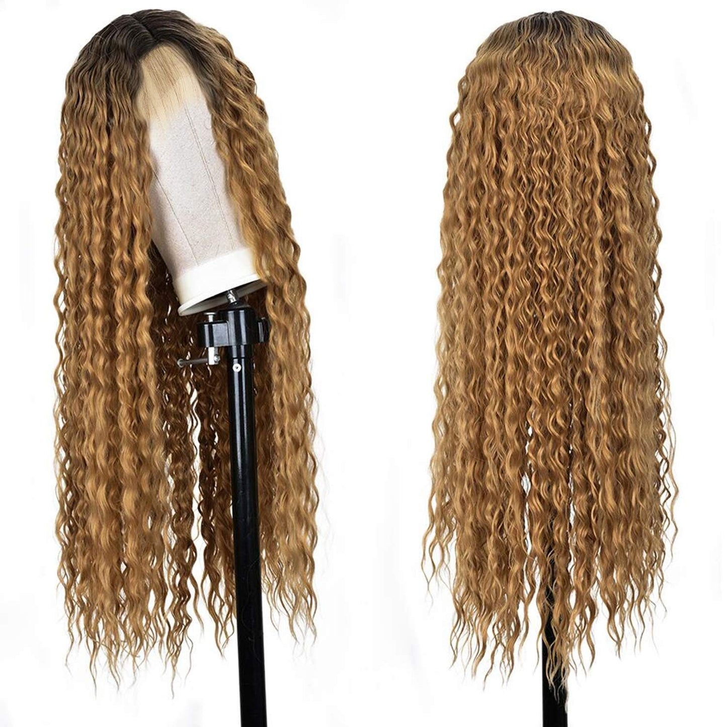 Long Brown Ombre 30"+/- | Lace Front Wig with Baby Hair | Trendy Wig | Synthetic Top Quality Heat Resistant Fiber | Human Hair Feel