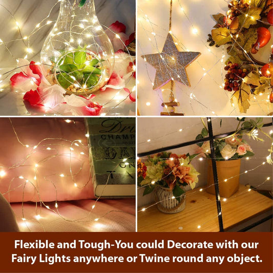 LED Fairy String Lights 33 Ft with 100 Lights & 88 Photo Clips Remote 8 Mode Hang Photos Pictures Bedroom Decoration USB Operated Warm White