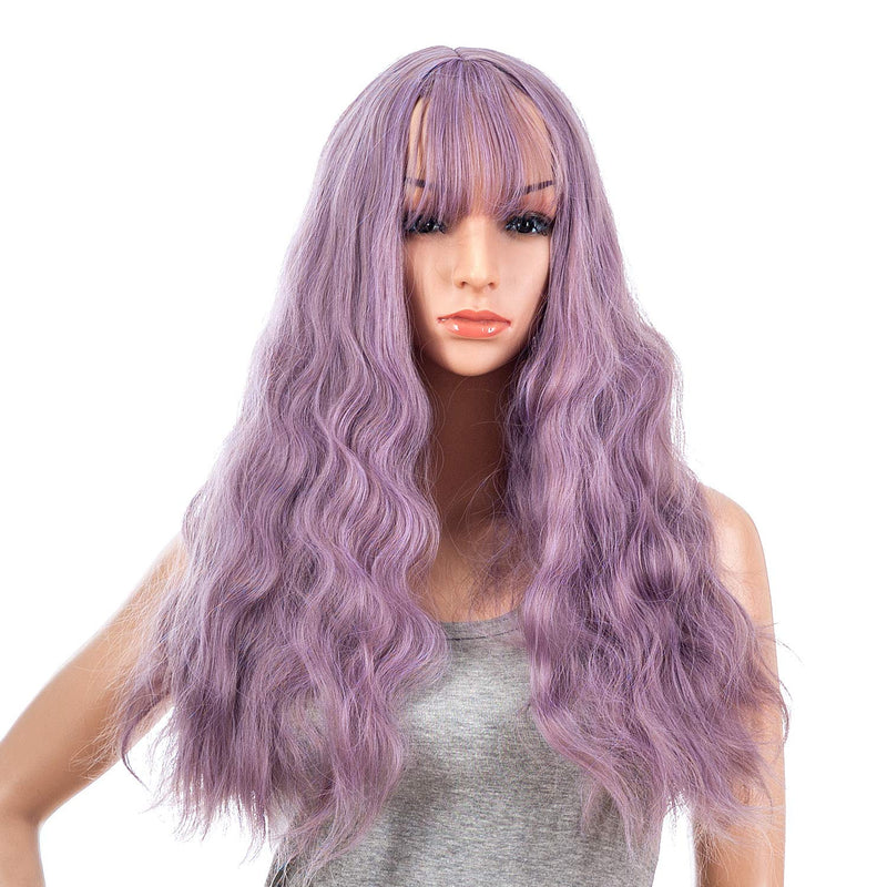 Dusty Pink Purple Wavy 26" | Trendy Wigs | Synthetic Top Quality Heat Resistant Fiber | Human Hair Feel | Instant Hair Style Transformation