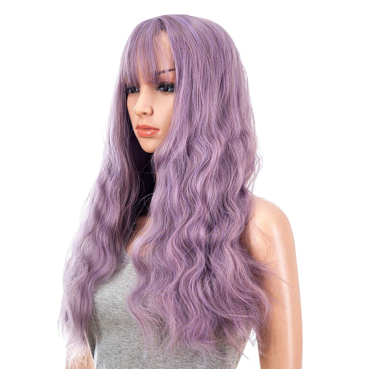 Dusty Pink Purple Wavy 26" | Trendy Wigs | Synthetic Top Quality Heat Resistant Fiber | Human Hair Feel | Instant Hair Style Transformation