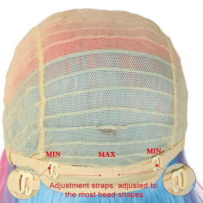 Trendy Wavy | Rainbow | Unicorn | Mermaid | 24" Long Synthetic | Human Hair Feel | Drag Queen | Custom Colored | Stage Performer | Ombre Wig