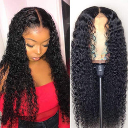 Trendy Wig Brazilian Curly Corn Wave 100% Human Hair Single Donor 4 X 4 Free Parting Pre Plucked Wet Water Wave Look Glueless Lace Front Wig