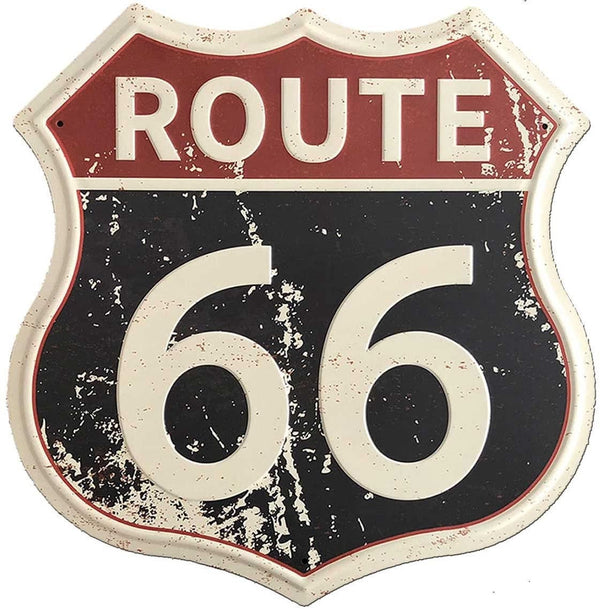 Retro Fashion Chic Route 66 Shield Tin Signs Retro Vintage Metal Signs Classic American Décor 12x12" Vintage Route 66 Choose from 4 Styles