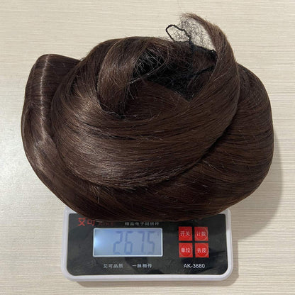 Chestnut Brown 28" Long Straight Middle Parting Synthetic Faux Human Hair Feel Wig Long Lasting Use for Daily Wear Free Shipping Included