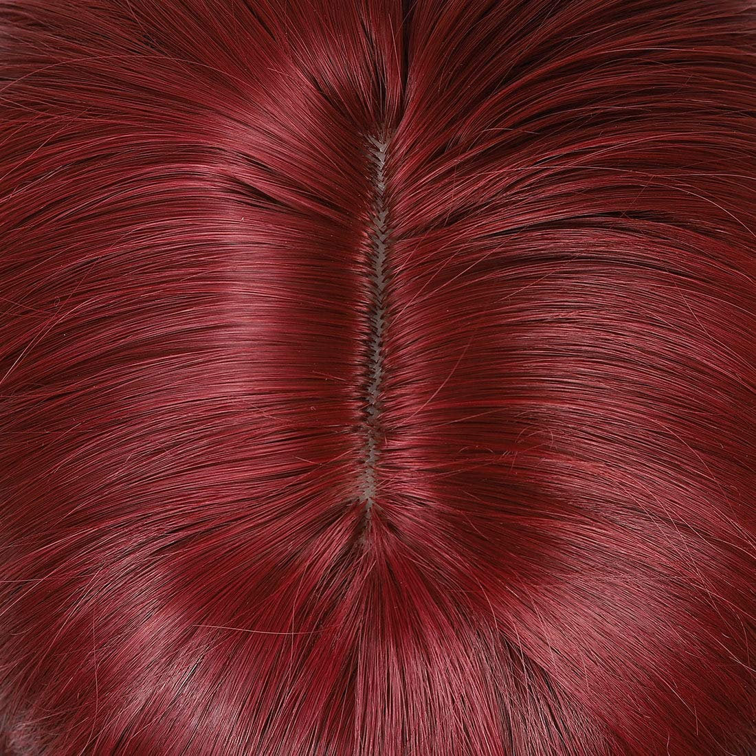 Wine Red Shoulder Length 14" Synthetic Replacement Wig with Curtain Bangs | Top Quality Heat Resistant | Natural Looking Human Hair Feel
