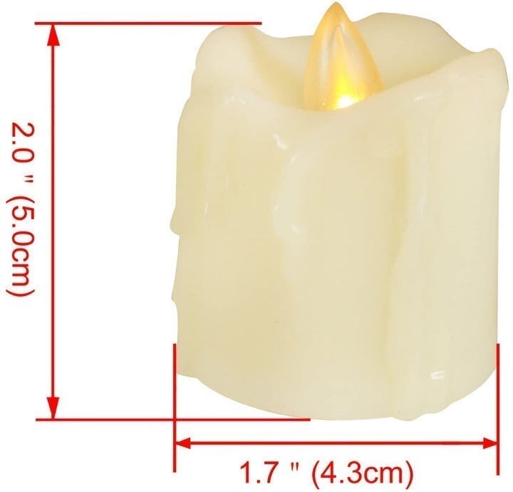 Flameless Candles | Flickering Led | Votive Candles | Battery Operated | 12 Pack Melted/Dripping | Batteries Included| Kid and Pet Safe