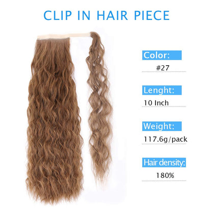 Ash Blonde Long Water Wave Ponytail Wrap Around Extension Heat Resistant Synthetic Fiber #27 Ash Blonde SPECIAL SALE Will End AT Any Time!