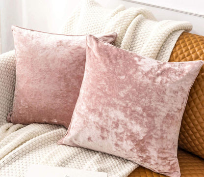 Luxury Crushed Velvet Throw Pillow Covers for Sofa Couch Chair, 18"x 18" Square Decorative Plush Cushion Cover for Bedroom Livingroom Car