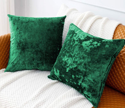 Luxury Crushed Velvet Throw Pillow Covers for Sofa Couch Chair, 18"x 18" Square Decorative Plush Cushion Cover for Bedroom Livingroom Car