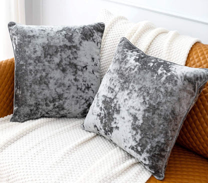 Luxury Crushed Velvet Throw Pillow Covers for Sofa Couch Chair, 18"x 18" Square Decorative Plush Cushion Cover for Bedroom Livingroom Car