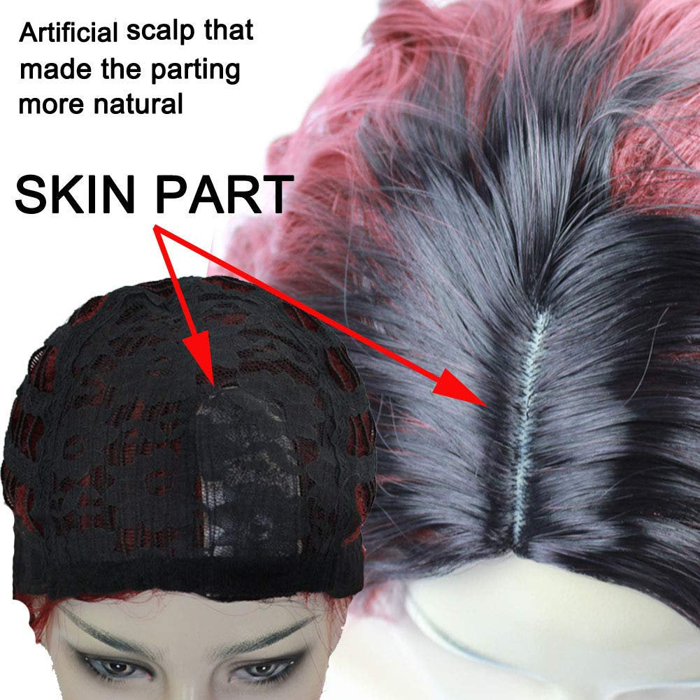 Wine Red Ombre Wig with Dark Roots | Synthetic Burgundy Side Part Bob | One Available | Top Quality Heat Resistant Fiber | Human Hair Feel