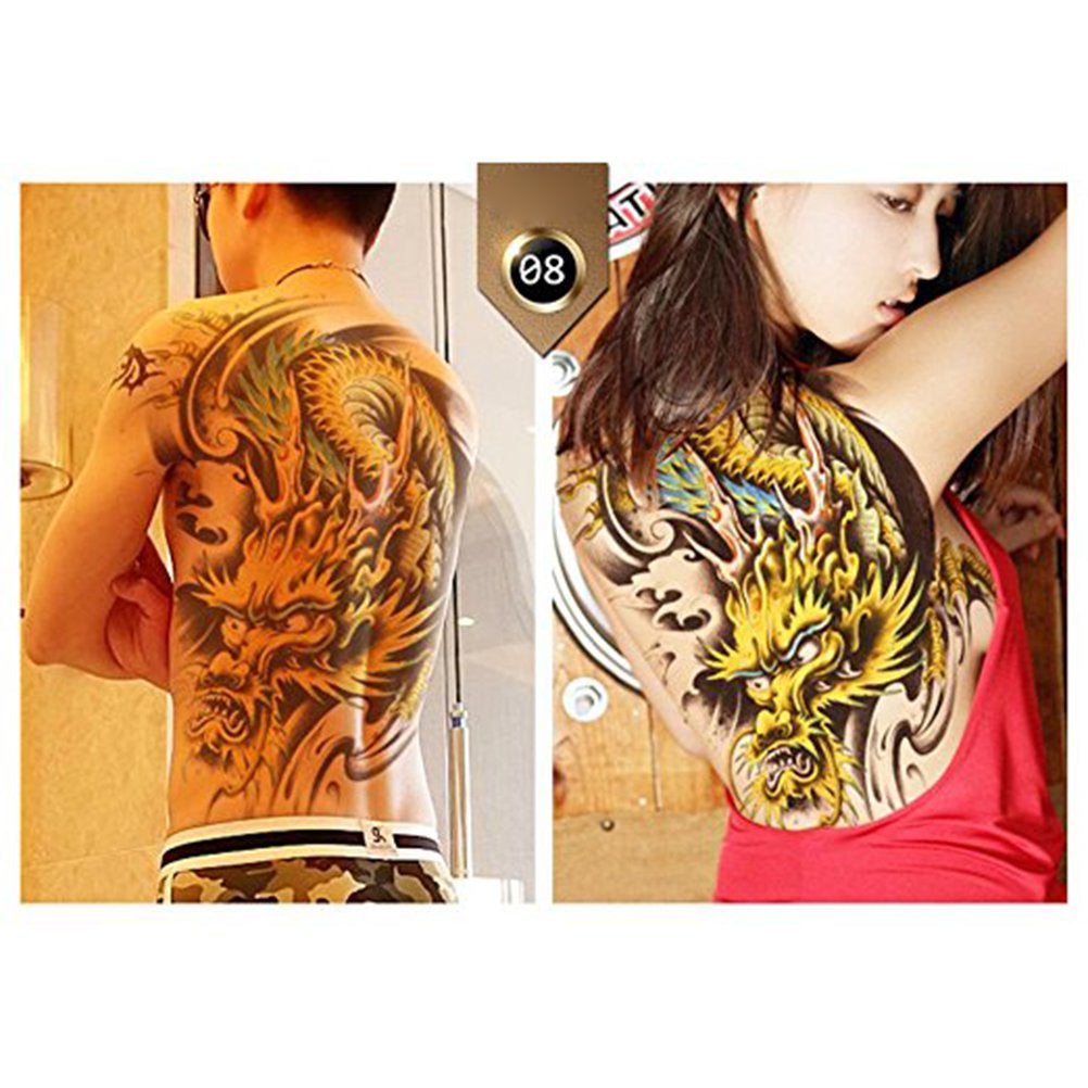 Extra Large Back Temporary Tattoos Sexy Tattoos Sticker for Men or Women Size: Approx. 13" Wide and 19" Long Beautiful Vivid Color Sets