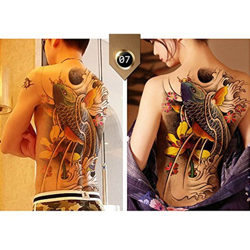 Extra Large Back Temporary Tattoos Sexy Tattoos Sticker for Men or Women Size: Approx. 13" Wide and 19" Long Beautiful Vivid Color Sets
