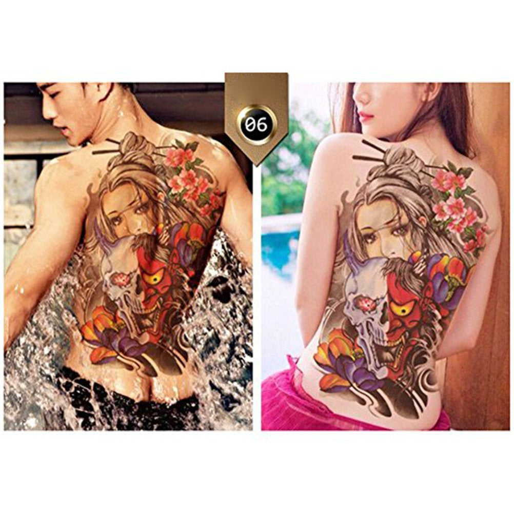 Extra Large Back Temporary Tattoos Sexy Tattoos Sticker for Men or Women Size: Approx. 13" Wide and 19" Long Beautiful Vivid Color Sets
