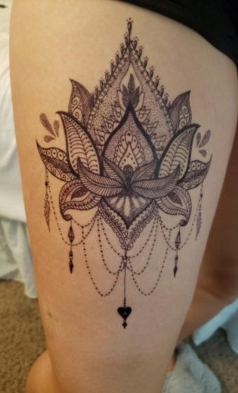 6 Sheets Black Henna Temporary Tattoos For Women Lace Mehndi Mandala Flower Large Waterproof Lotus Butterfly Tattoos  Dreamcatcher Feather