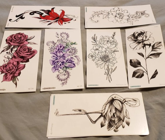 162 Styles Temporary Tattoos Fake Sleeve Henna Tattoo Stickers Leg Makeup Waterproof Realistic Long Lasting Semi Permanent Tattoos 50 sheets