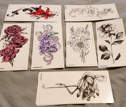 162 Styles Temporary Tattoos Fake Sleeve Henna Tattoo Stickers Leg Makeup Waterproof Realistic Long Lasting Semi Permanent Tattoos 50 sheets