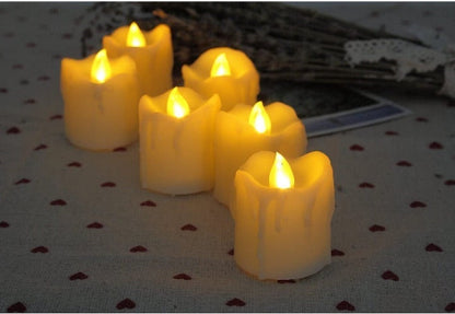 Flameless Candles | Flickering Led | Votive Candles | Battery Operated | 12 Pack Melted/Dripping | Batteries Included| Kid and Pet Safe