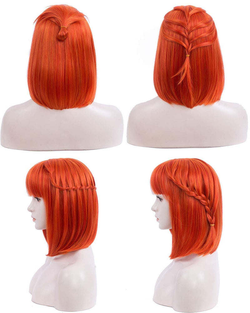 Orange premium durable 12" wig | use for cosplay party daily wear | top quality natural looking heat resistant synthetic fiber | st patrick