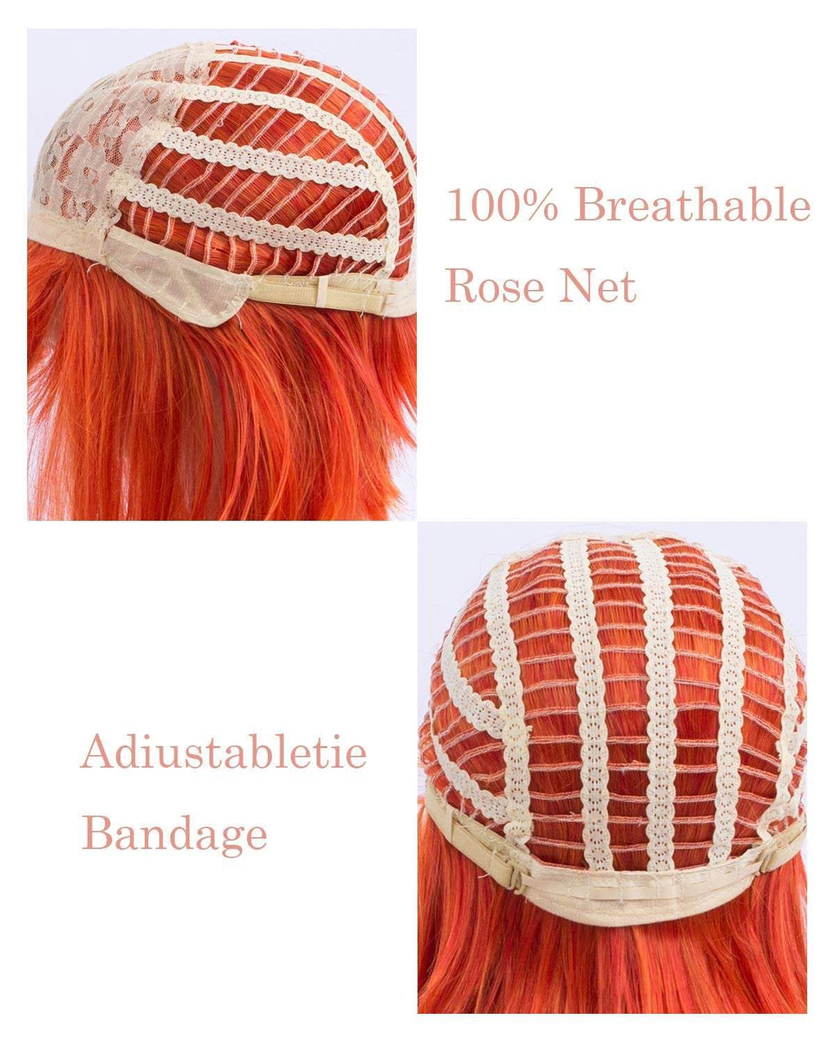 Orange premium durable 12" wig | use for cosplay party daily wear | top quality natural looking heat resistant synthetic fiber | st patrick