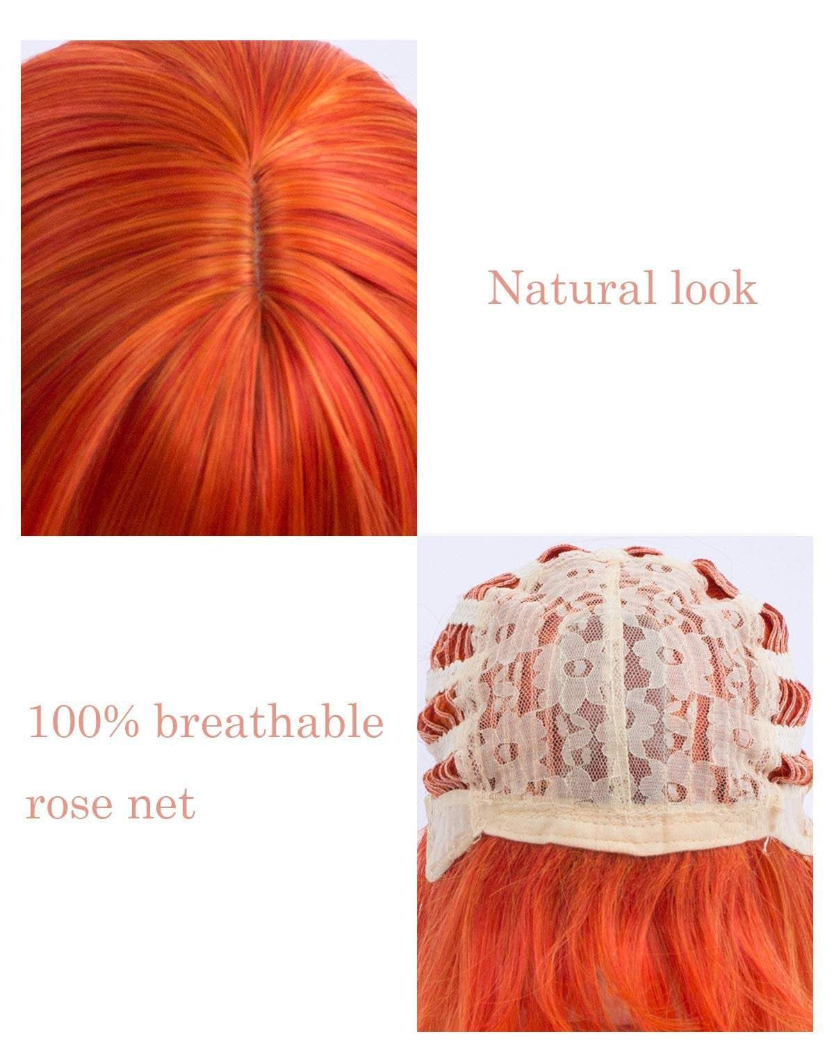 Orange premium durable 12" wig | use for cosplay party daily wear | top quality natural looking heat resistant synthetic fiber | st patrick