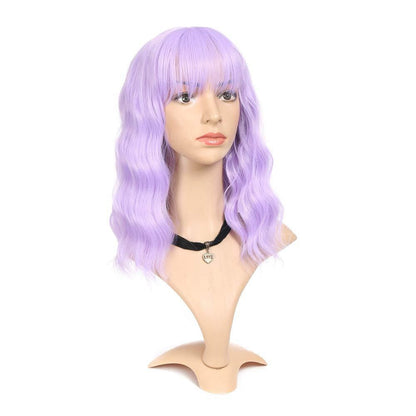 Light lilac purple wavy heat resistant 14" | trendy wigs | synthetic top quality heat resistant fiber | human hair feel